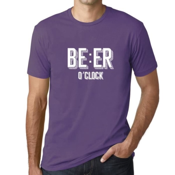 Beer O'Clock T-shirt för män – Beer O'Clock – Vintage lila T-shirt Ljuslila