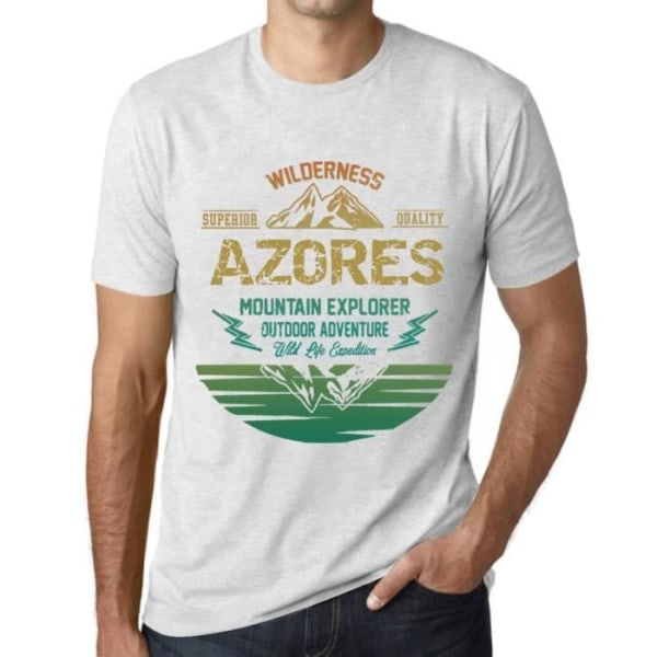 T-shirt herr Outdoor Adventure Wild Nature Mountain Explorer Azorerna – Outdoor Adventure, Wilderness, Mountain Ljungvit