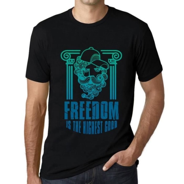 T-shirt herr Freedom Is The Highest Good – Freedom Is The Highest Good – Vintagesvart T-shirt djup svart