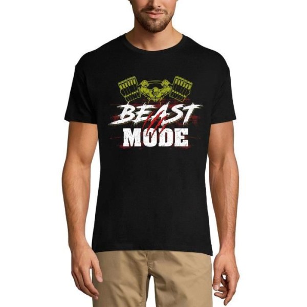 Modetröja för män Bêtefunny Gym – Beast Modefunny Gym – Vintage svart T-shirt djup svart