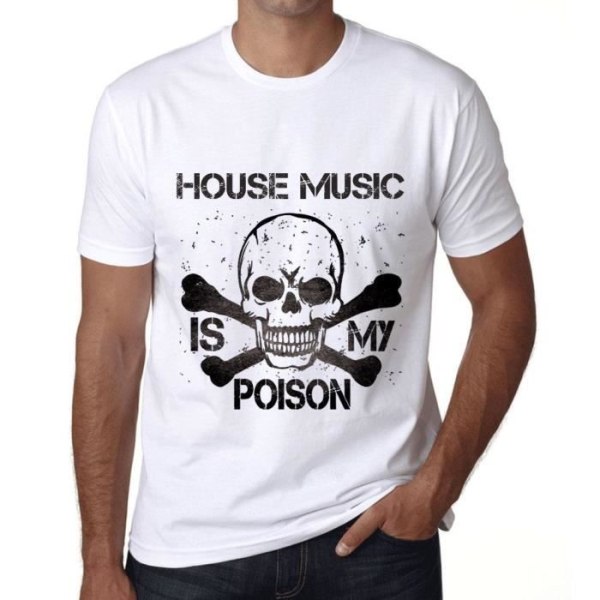 T-shirt herr House Music Is My Poison – House Music Is My Poison – Vintage T-shirt Vit