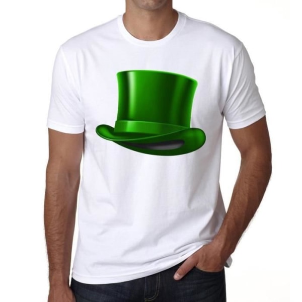Herr T-shirt St. Patrick's Day Hat – St Patrick's Day Hat – Vintage T-shirt Vit