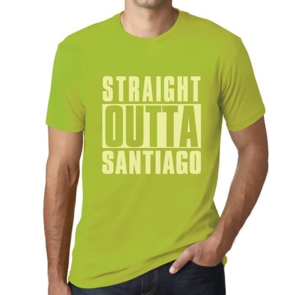 T-shirt herr Straight Outta Santiago – Straight Outta Santiago – Vintage grön T-shirt Grönt äpple