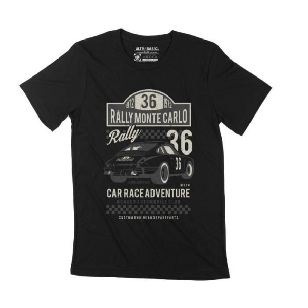 Bil-T-shirt herr Monte Carlo Rally 1972 - Bilracingäventyr – Automobile Monte Carlo Rally 1972 - Bilrace djup svart