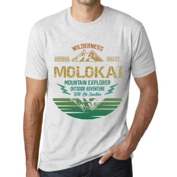 T-shirt herr Outdoor Adventure Wild Nature Mountain Explorer Molokai – Outdoor Adventure, Wilderness, Mountain Ljungvit