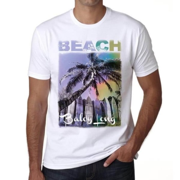 T-shirt herr Baloy Long Beach Palm Vintage T-shirt Vit