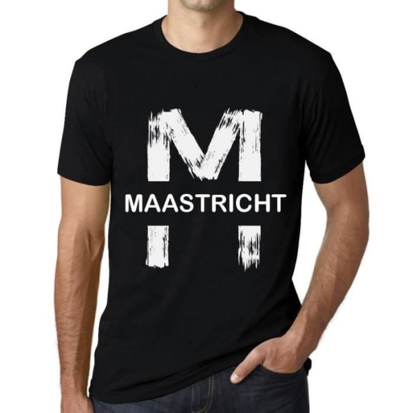 T-shirt herr Maastricht Vintage T-shirt svart djup svart