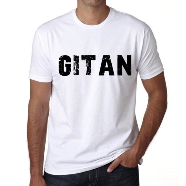 Gypsy T-shirt för män Vintage T-shirt Vit