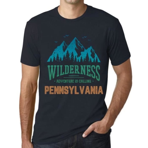 T-shirt herr Wilderness Adventure Calls Pennsylvania – Wilderness, Adventure is Calling Pennsylvania – T-shirt Marin