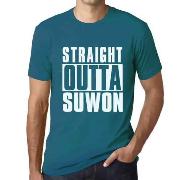 T-shirt herr Straight Outta Suwon – Straight Outta Suwon – Vintageblå T-shirt Blå Anka