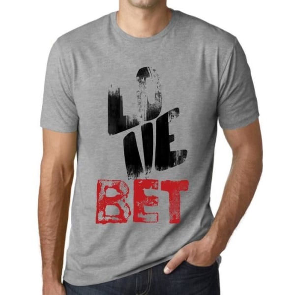 Pari De L'Amour T-shirt herr – Love Bet – Vintage grå T-shirt Ljunggrå