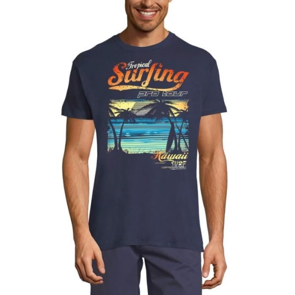 T-shirt herr Surfing in the Tropics - Hawaii Sport – Tropical Surfing - Hawaii Sport – Vintage French T-shirt franska flottan