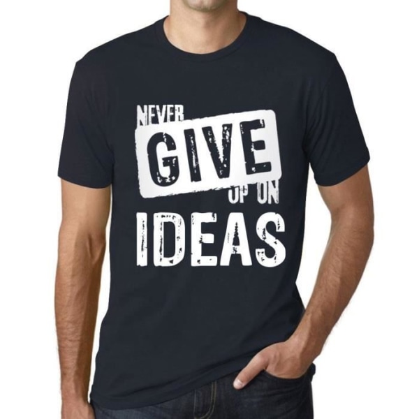 T-shirt herr Ge aldrig upp idéer – Ge aldrig upp idéer – Vintage T-shirt Marin XXL