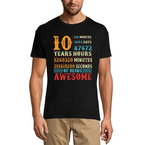 T-shirt herr 10 år av att vara fantastisk – 10 år av att vara fantastisk – 10 år av t-shirt present 10-årsdag Vintage år djup svart S