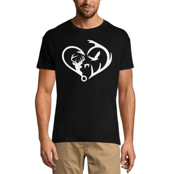 Jakthjärta herr T-shirt - Hunter – Hunting Heart - Hunter – Vintage svart T-shirt djup svart