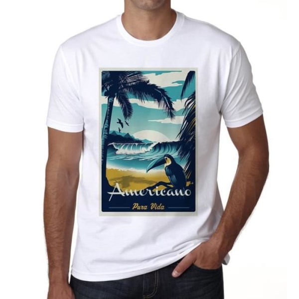 T-shirt herr Pura Vida Beach Americano Vintage T-shirt Vit