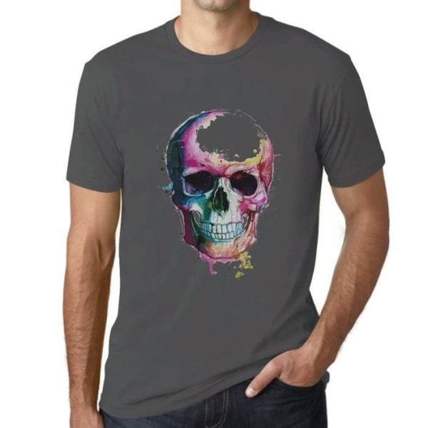 Sugar Skull Gothic Festival T-shirt för män – Sugar Skull Gothic Festival – Vintage grå T-shirt Mus grå