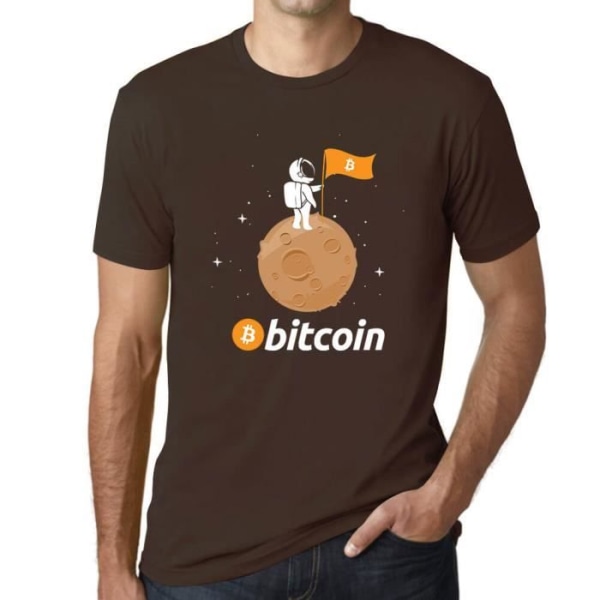 T-shirt - ULTRABASIC - Bitcoin Astronaut - 100% Bomull - Korta Ärmar - Bekväm Choklad jag