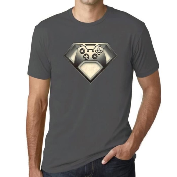 Super Gamer Esports Funny Heather T-shirt för män – Super Gamer Esports Funny Heather – Vintage grå T-shirt Mus grå