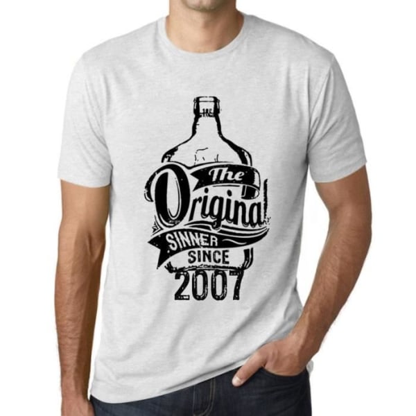 T-shirt för män The Original Sinner Since 2007 – The Original Sinner Sedan 2007 – 16 år gammal T-shirt 16-årspresent Vintage Ljungvit