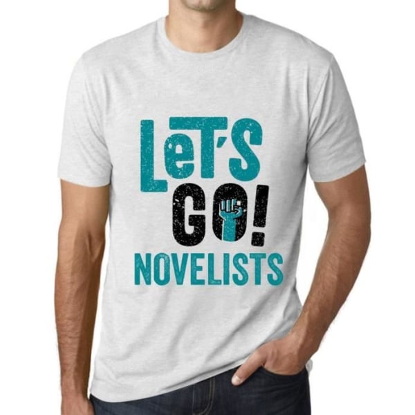 T-shirt herr Let's Go-novelists – Let's Go-novelists – Vintage vit T-shirt Ljungvit