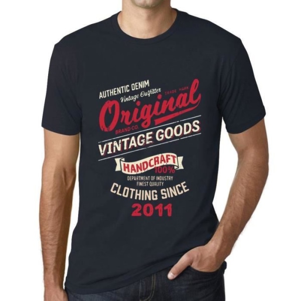 T-shirt herr Original vintage kläder sedan 2011 – Original vintage kläder sedan 2011 – 12 år gammal T-shirt present 12:e Marin