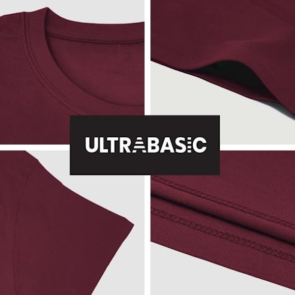 T-Shirt - ULTRABASIC - Jag kan inte höra dig - 100% Bomull - Korta ärmar - Bordeaux Bordeaux XS