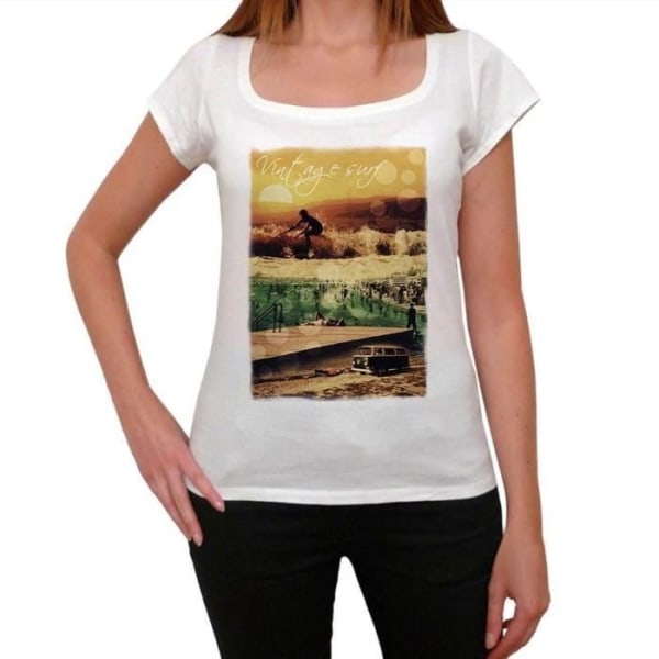 Gammal Surf Beach T-shirt dam – Vintage Surf Beach – Vintage T-shirt Vit