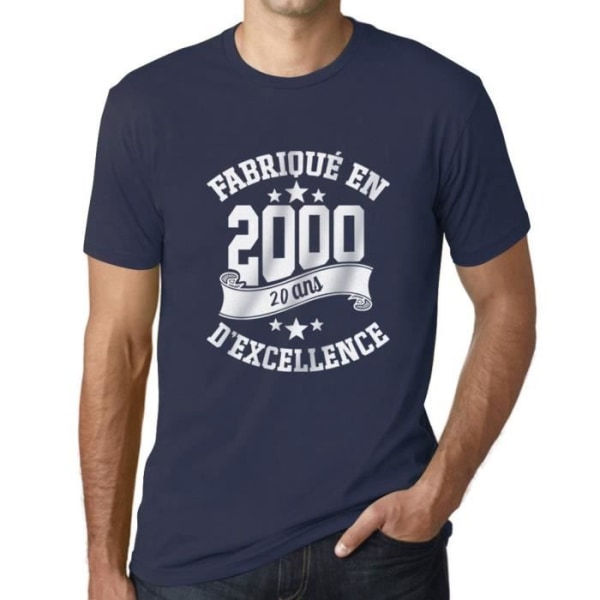 T-shirt herr gjord 2000 23 år gammal t-shirt present 23-årsdag Vintage år 2000 fransk franska flottan