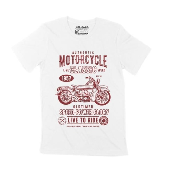 Authentic Motorcycle Classic 1957 T-shirt för män - Vintage Biker - Authentic Motorcycle Classic 1957 - Vintage Biker - 66 år Vit XXXXL