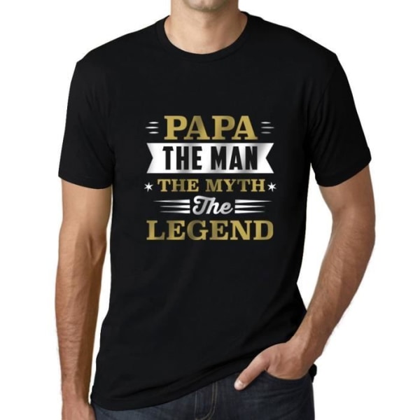 T-shirt herr Papa The Man The Myth The Legend – Papa The Man The Myth The Legend – Vintage svart T-shirt djup svart
