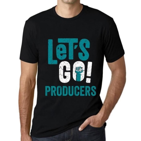 Herr T-shirt Let's Go Producers – Let's Go Producers – Vintage svart T-shirt djup svart