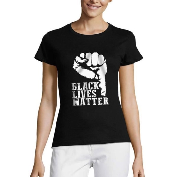 T-shirt med rund hals för dam Svart Lives Matter – Black Lives Matter – Vintagesvart T-shirt djup svart