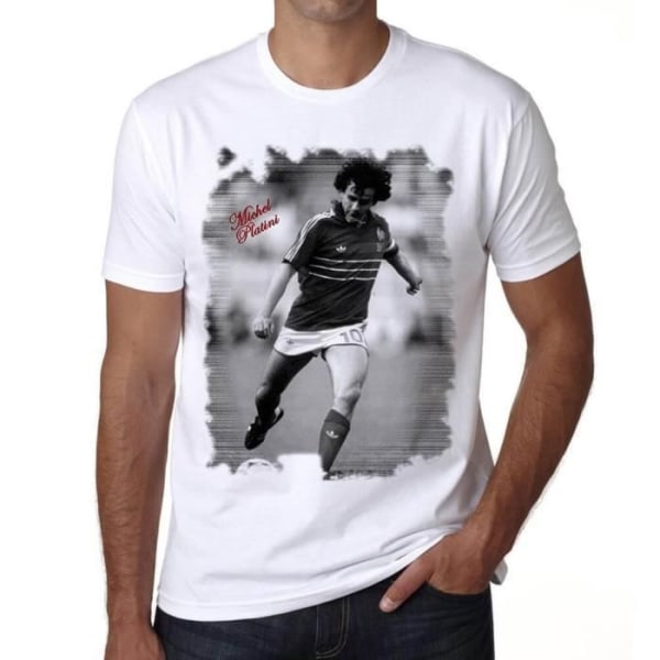 Michel Platini T-shirt herr Vintage T-shirt Vit