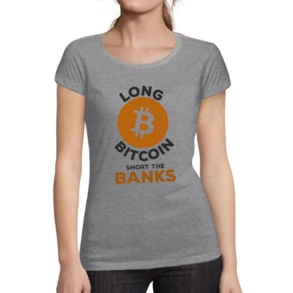 Bitcoin T-shirt för kvinnor Kort The Bankers Btc Hodl Crypto Traders T-shirt Vintage grå Ljunggrå