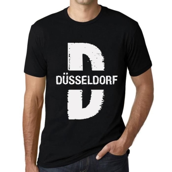 T-shirt herr Düsseldorf Vintage T-shirt svart djup svart