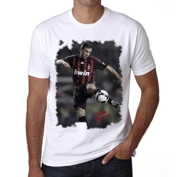 T-shirt - ULTRABASIC - Andriy Shevchenko - 100% bomull - Korta ärmar - Vintage vit Vit S