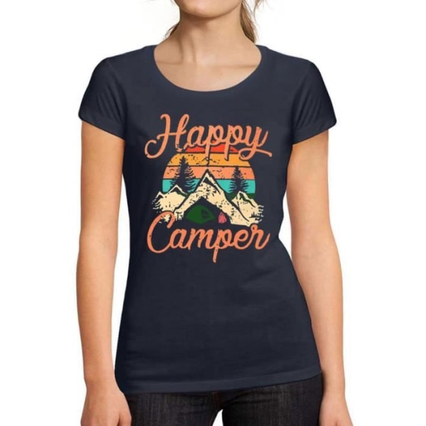 Kvinna Happy Camper T-shirt – Happy Camper – Vintage fransk T-shirt franska flottan