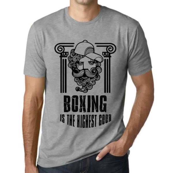 T-shirt herr Boxning är det högsta bra – Boxning är det högsta bra – Vintage grå t-shirt Ljunggrå