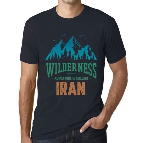 T-shirt herr Wild Nature Adventure Calls Iran – Wilderness, Adventure is Calling Iran – Vintage T-shirt Marin
