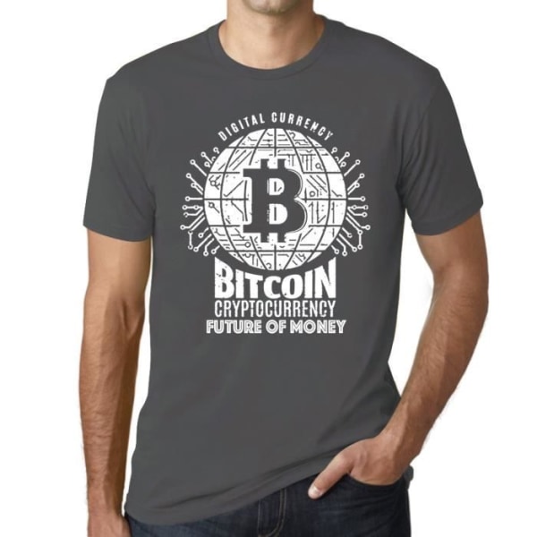 T-shirt herr Bitcoin: The Future of Money Hodl Btc Crypto – Bitcoin Future Of Money Hodl Btc Crypto – Vintage grå T-shirt Mus grå