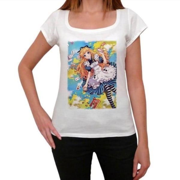 Manga Alice T-shirt för kvinnor Vintage T-shirt Vit