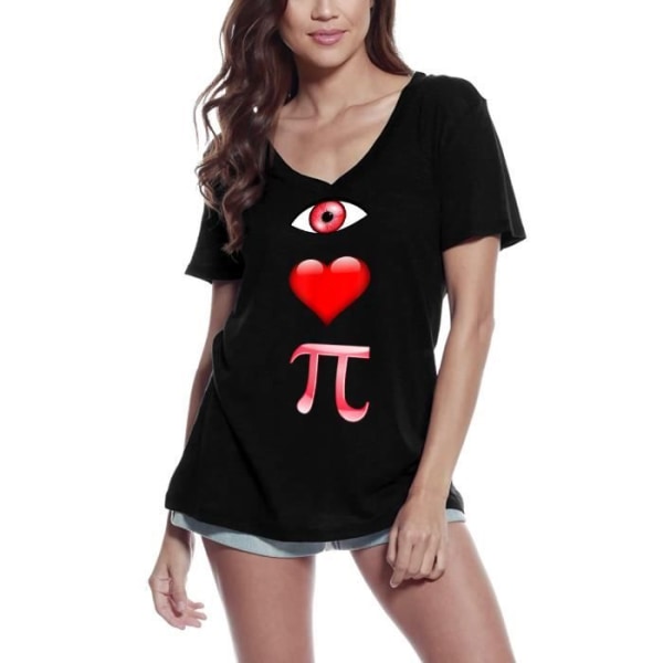 T-shirt med v-ringad dam I Love Pi - Math Lovers – I Love Pi - Math Nerds Lovers – Vintage Black T-shirt djup svart