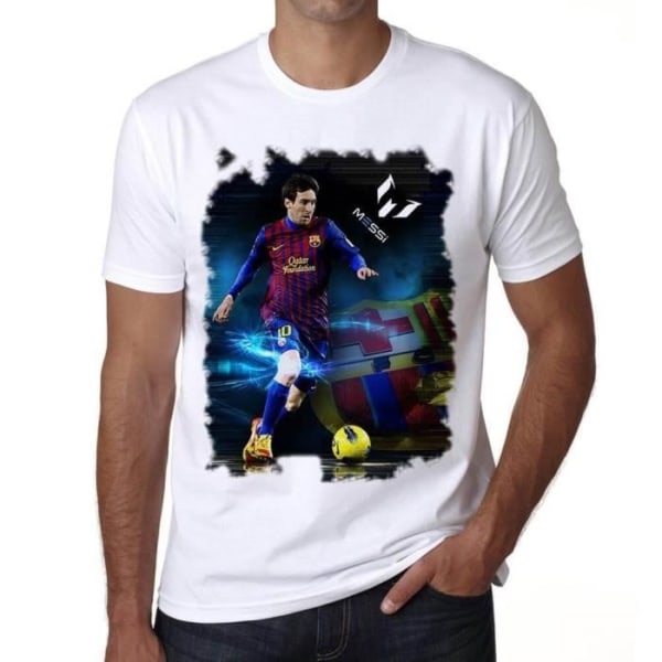 Messi T-shirt herr Vintage T-shirt Vit