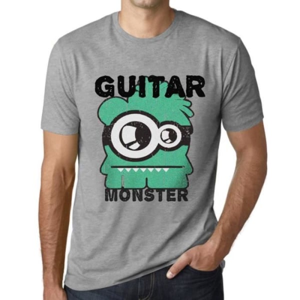 Guitar Monster T-shirt för män – Guitar Monster – Vintage grå T-shirt Ljunggrå