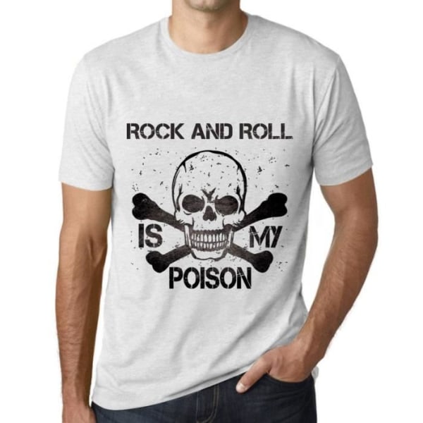 T-shirt för män Rock And Roll Is My Poison – Rock And Roll Is My Poison – Vintage vit T-shirt Ljungvit