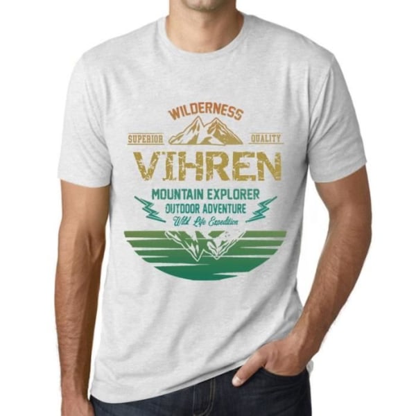 T-shirt herr Outdoor Adventure Wild Nature Mountain Explorer Vihren – Outdoor Adventure, Wilderness, Mountain Ljungvit