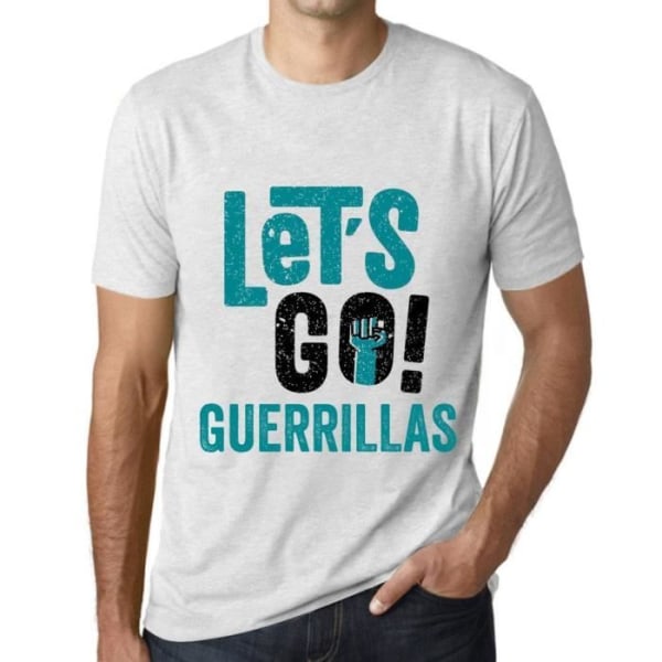 T-shirt herr Let's Go Guerillas – Let's Go Guerillas – Vintage vit T-shirt Ljungvit