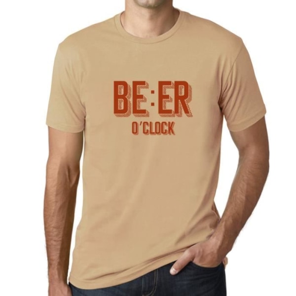 Beer O'Clock T-shirt för män – Beer O'Clock – Vintage T-shirt Sand