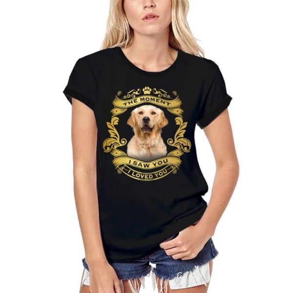 Ekologisk T-shirt dam Golden Retriever Dog - Valp Moment I Saw You I Loved You – Golden Retriever Dog - Moment I Saw You I Loved djup svart